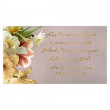 Etykiety na ciasto weselne Floral 05