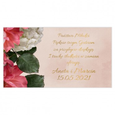 Etykiety na ciasto weselne Floral 09