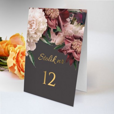 Numery stolików na wesele Floral 02