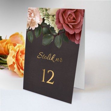 Numery stolików na wesele Floral 06