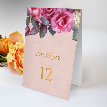 Numery stolików na wesele Floral 08