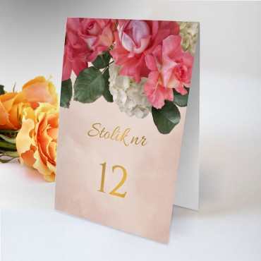 Numery stolików na wesele Floral 09