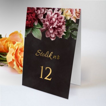 Numery stolików na wesele Floral 16