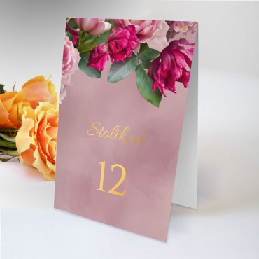 Numery stolików na wesele Floral 18