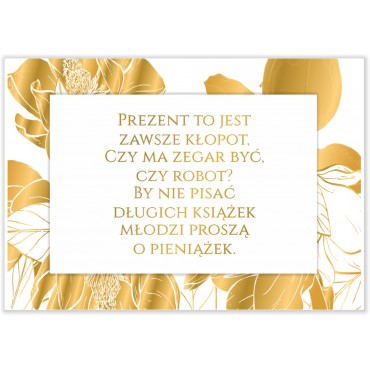 Bileciki do Zaproszeń Złote Kwiaty 06