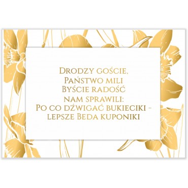 Bileciki do Zaproszeń Złote Kwiaty 10
