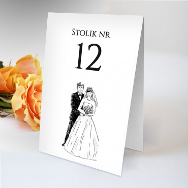 Numery stolików na wesele Black&White 14