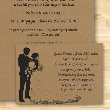 Bileciki do zaproszeń ślubnych eko