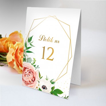 Numery stolików na wesele Kwiatowe 15B