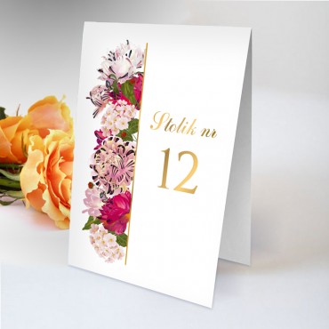Numery stolików na wesele Kwiatowe 21B