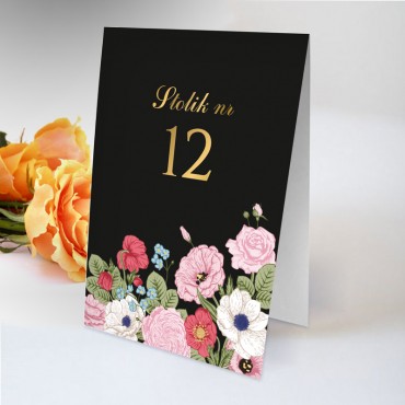 Numery stolików na wesele Kwiatowe 11A