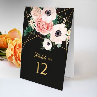 Numery stolików na wesele Kwiatowe 12A